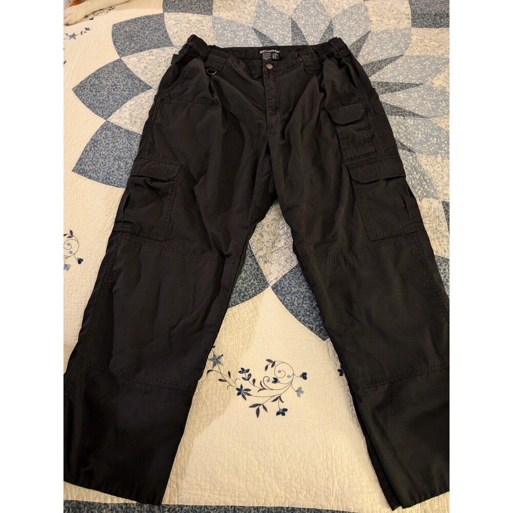 5.11 Tactical Series Cargo Pants Straight Leg Workwear Black Mens 36x34